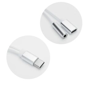 USB Type-C port elosztó 3.5 JACK audio/USB-C port fehér adapter-5901737949233 2 kép