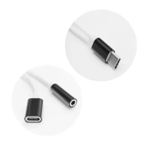 USB Type-C port elosztó 3.5 mm JACK audio/USB-C port fekete adapter-5901737949226 2 kép