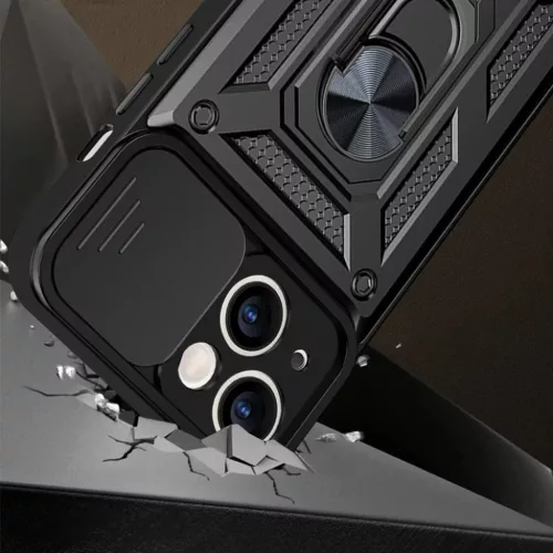 iPhone 13 Pro Armor tok csúsztatható kamera lencse védővel fekete-5900217944027 8 kép