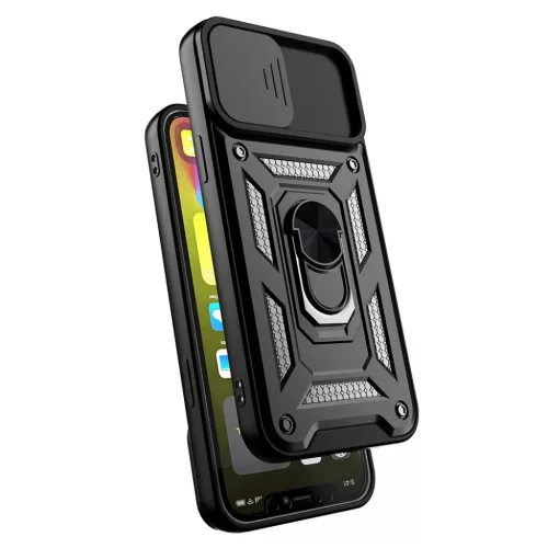 iPhone XR Armor tok csúsztatható kamera lencse védővel fekete-5900217943938 2 kép