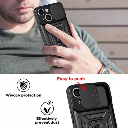 iPhone XR Armor tok csúsztatható kamera lencse védővel fekete-5900217943938 7 kép