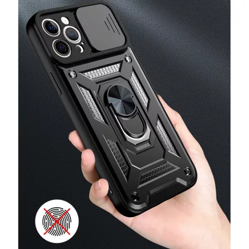 iPhone XR Armor tok csúsztatható kamera lencse védővel fekete-5900217943938 9 kép