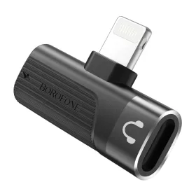 Borofone audio adapter BV14 Lightning - 2x Lightning fekete-6931474742971 2 kép