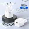 USAMS T36 Mini hálózati töltő adapter 1xUSB-C 20W fehér-6958444929644 3 kép