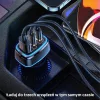 USAMS C24 autós töltő 2xUSB-C + 1xUSB 105W gyorstöltő fekete (US--6958444971506 2 kép