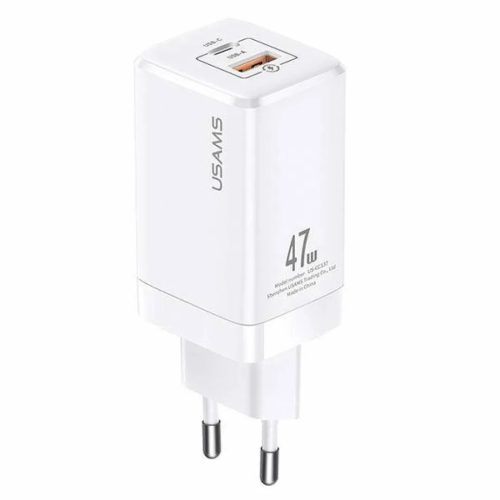 USAMS T41 hálózati töltő adapter USB-C + USB GaN 47W PD + QC Gyors-6958444971148 1 kép
