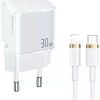 USAMS T45 hálózati töltő adapter USB-C 30W PD3.0 + QC3.0 gyorstöl-6958444977355 2 kép