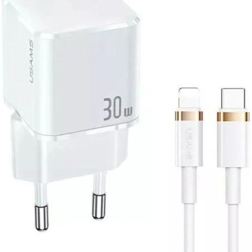 USAMS T45 hálózati töltő adapter USB-C 30W PD3.0 + QC3.0 gyorstöl-6958444977355 2 kép
