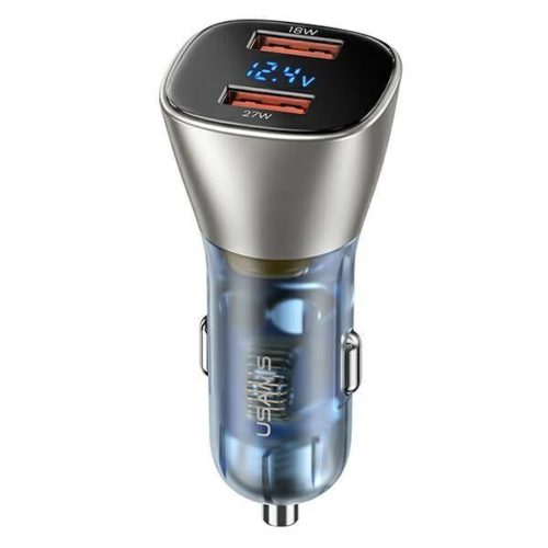 USAMS C29 autós töltő 45W 2xUSB-A gyorstöltés világosarany (US-C-6958444977164 1 kép