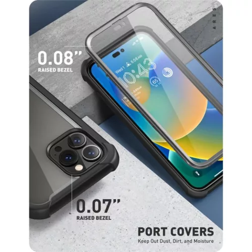 iPhone 14 Pro Max Supcase Iblsn Ares tok fekete-843439119819 5 kép