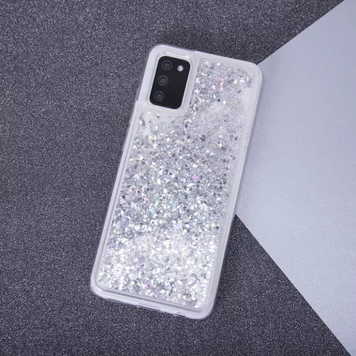 Realme C11 2021/C20 Liquid Sparkle folyékony flitteres tok ezüst-5900495021748 8 kép