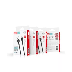 XO NB200 USB - USB-C kábel 1 m 2.1 A fekete-6920680878048 2 kép
