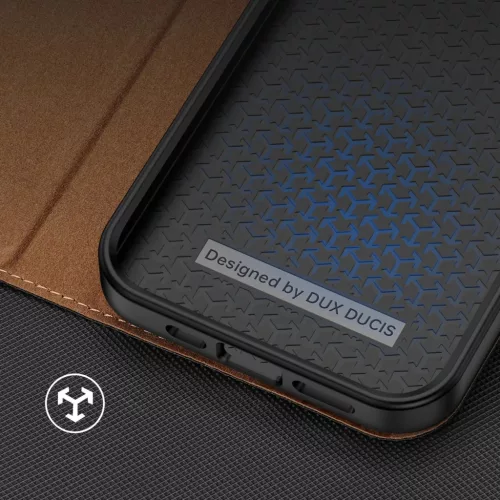 iPhone 14 Plus Dux Ducis Skin X2 mágneses fliptok barna-6934913034521 7 kép
