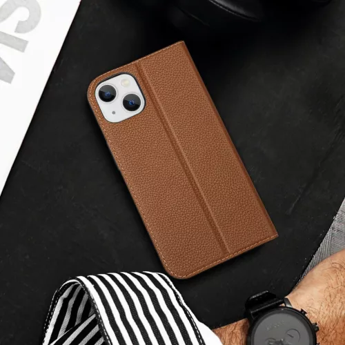 iPhone 14 Plus Dux Ducis Skin X2 mágneses fliptok barna-6934913034521 8 kép