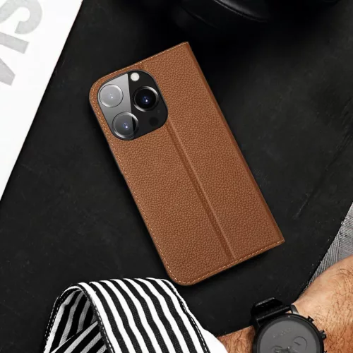 iPhone 14 Pro Dux Ducis Skin X2 mágneses fliptok barna-6934913034552 10 kép