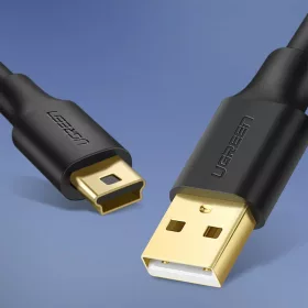   Ugreen 5 tűs aranyozott USB - mini USB kábel 0,5 m fekete (US132)