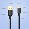 Ugreen 5 tűs aranyozott USB - mini USB kábel 0,5 m fekete (US132)-6957303813544 4 kép