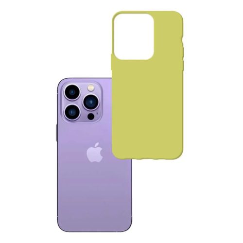 iPhone 14 Pro 3MK matt szilikon tok citromsárga-5903108476751 1 kép