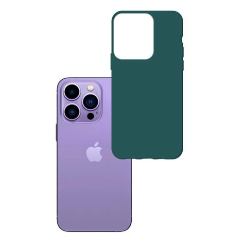 iPhone 14 Pro 3MK matt szilikon tok zöld-5903108476768 7 kép