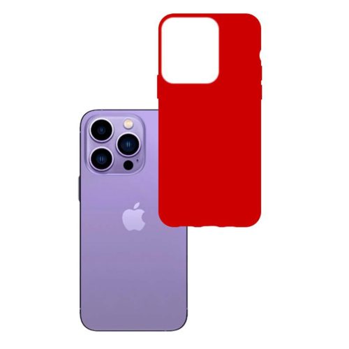iPhone 14 Pro 3MK matt szilikon tok piros-5903108476782 8 kép