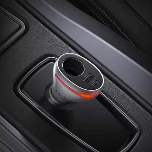Ugreen autós töltő USB Type C / USB QC PD 24W 12V ezüst (CD204) + -6957303867127 3 kép