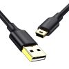 Ugreen 5 tűs aranyozott USB kábel - mini USB 0.25 m fekete (US132)-6957303813537 1 kép
