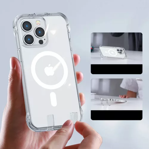 iPhone 14 Plus Joyroom Defender mágneses tok támasztékkal, átláts-6956116730598 6 kép