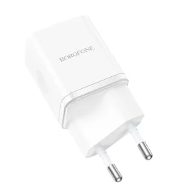 Borofone BN7 hálózati töltő adapter USB+Type C QC 3.0 PD 20W fehé-6974443384321 1 kép