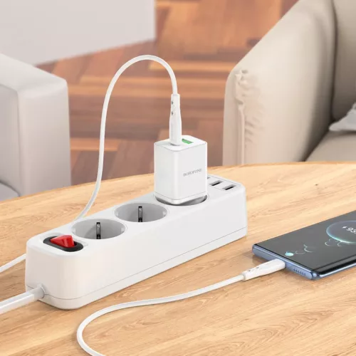 Borofone BN7 hálózati töltő adapter USB+Type C QC 3.0 PD 20W + Typ-6974443384345 5 kép