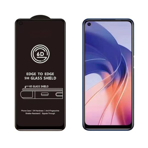 Realme 9 5G / 9 Pro 6D Kijelzővédő 9H Üvegfólia fekete-5900217946632 1 kép
