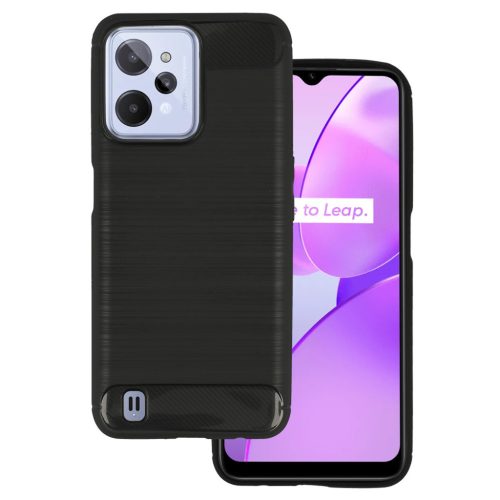Realme C31 Carbon szénszál mintájú TPU tok fekete-5900217942887 12 kép