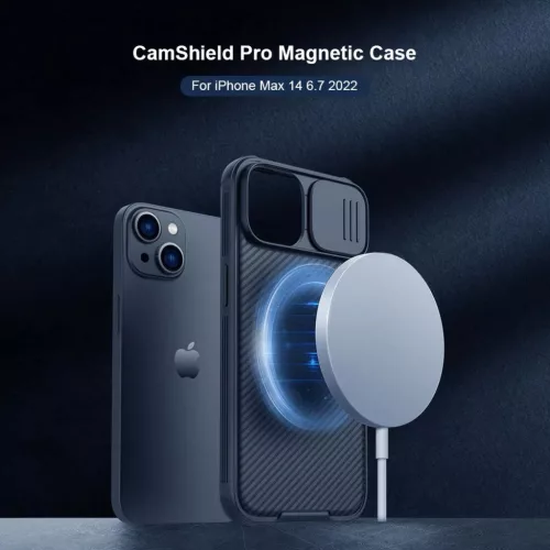 iPhone 14 Plus Nillkin CamShield Pro Magsafe kompatibilis tok fekete-6902048248458 8 kép