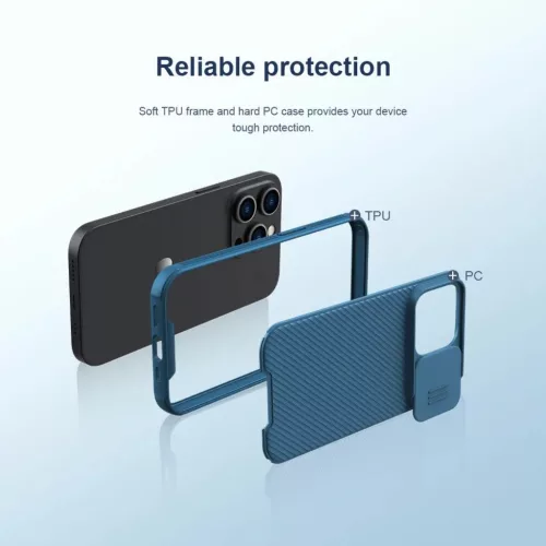 iPhone 14 Pro Nillkin CamShield Pro Magsafe kompatibilis tok kék-6902048248441 8 kép