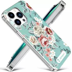 iPhone 14 Pro Max MagSafe kompatibilis tok virágmintával TPU+PC IMD0- 2 kép