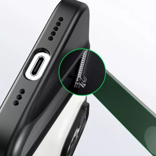 iPhone 14 Pro Ugreen Kickstand Protective Hard tok gél kerettel feket-6957303899265 7 kép