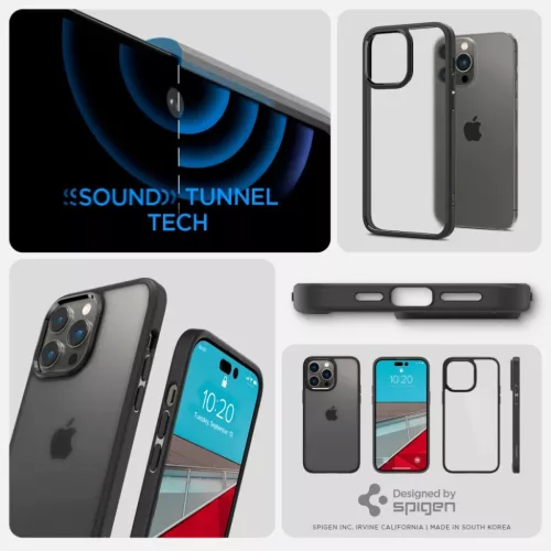 iPhone 14 Pro Max Spigen Ultra Hybrid tok Frost Black-8809811863550 3 kép