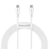 Baseus Superior USB Type-C - USB Type-C kábel Quick Charge / Power Delivery / FCP 100W 5A 20V 2m fehér (CATYS-C02)