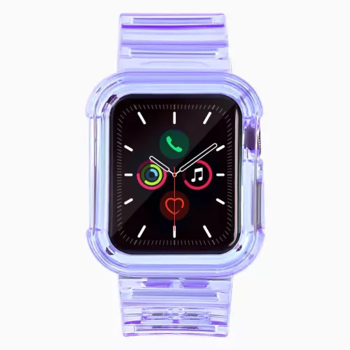 Apple Watch 4/5/6/SE 42mm Strap Light óraszíj és tok lila-9145576223765 7 kép