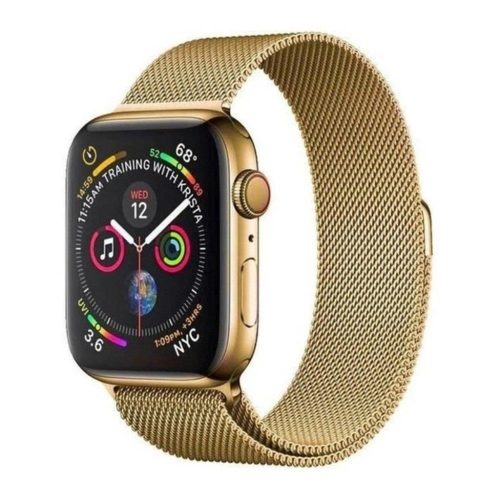 Apple Watch 7/8 45mm rozsdamentes acél mágneses óraszíj arany-9145576256152 13 kép