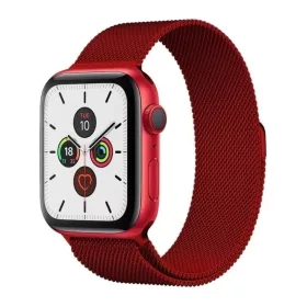 Apple Watch 7/8 45mm rozsdamentes acél mágneses óraszíj piros-9145576256176 12 kép