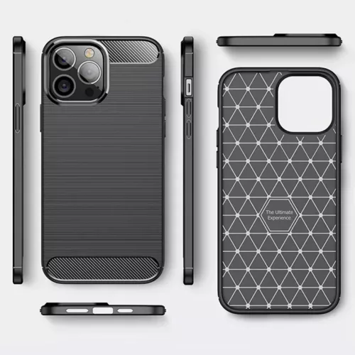 iPhone 14 Plus Carbon szénszál mintájú TPU tok fekete-5900217947158 3 kép