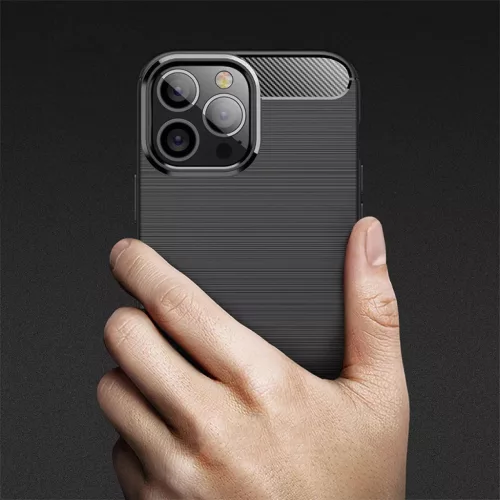 iPhone 14 Plus Carbon szénszál mintájú TPU tok fekete-5900217947158 5 kép