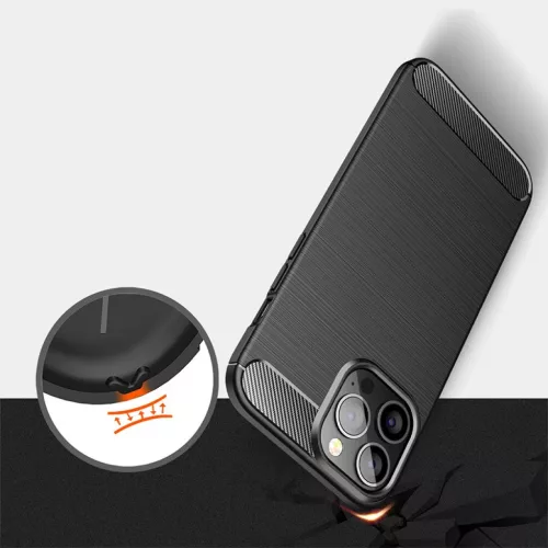iPhone 14 Plus Carbon szénszál mintájú TPU tok fekete-5900217947158 7 kép