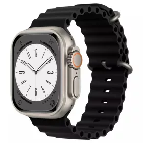 Apple Watch (38/40/41mm) óceán szilikon óraszíj fekete Alphajack- 1 kép