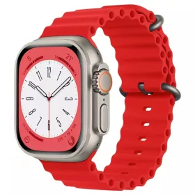 Apple Watch (38/40/41mm) óceán szilikon óraszíj piros Alphajack- 1 kép