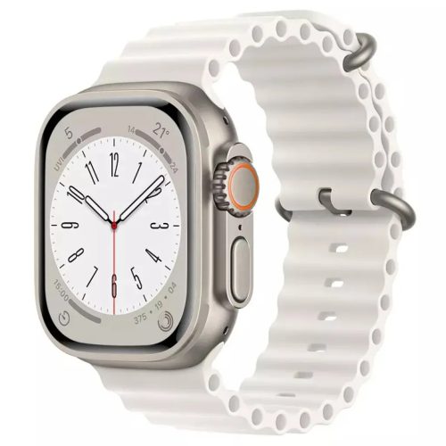Apple Watch 4/5/6/7/8/SE (38/40/41mm) óceán szilikon óraszíj fehé- 1 kép