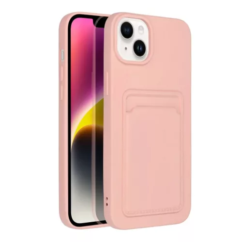 iPhone 14 Plus Card Case Szilikon tok hátlapi kártyatartóval rózsa-5903396165061 8 kép