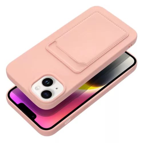 iPhone 14 Plus Card Case Szilikon tok hátlapi kártyatartóval rózsa-5903396165061 10 kép