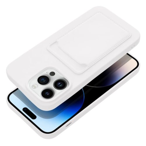iPhone 14 Pro Max Card Case Szilikon tok hátlapi kártyatartóval feh-5903396164750 9 kép