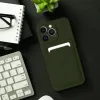 iPhone 14 Pro Card Case Szilikon tok hátlapi kártyatartóval zöld-5903396164859 7 kép